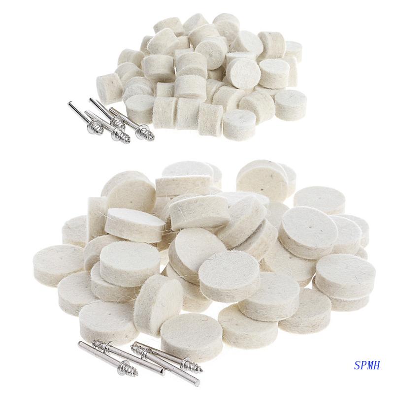 Bộ 50 Miếng Len Đánh Bóng 13mm + 4 Đầu Mài 3.15 mm