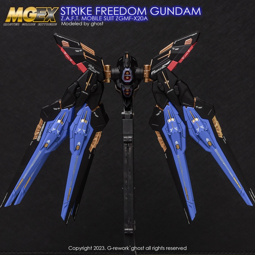 Decal Dán Trang Trí Xe Hơi In Chữ GHOST MGEX Strike Freedom
