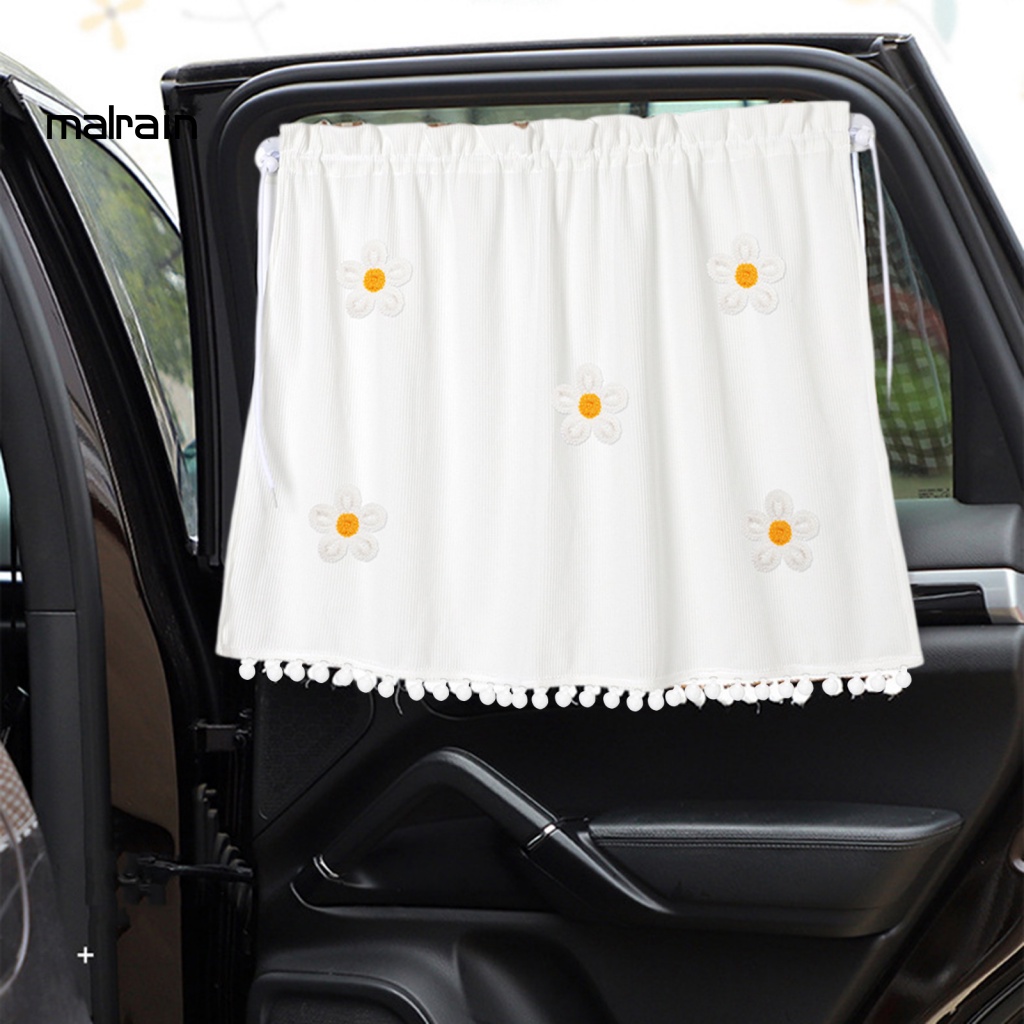 [Ma] Rèm Cửa Hai Bên Họa Tiết Hoa / Hoa Nhỏ Có Thể Tháo Rời Cho Xe Hơi