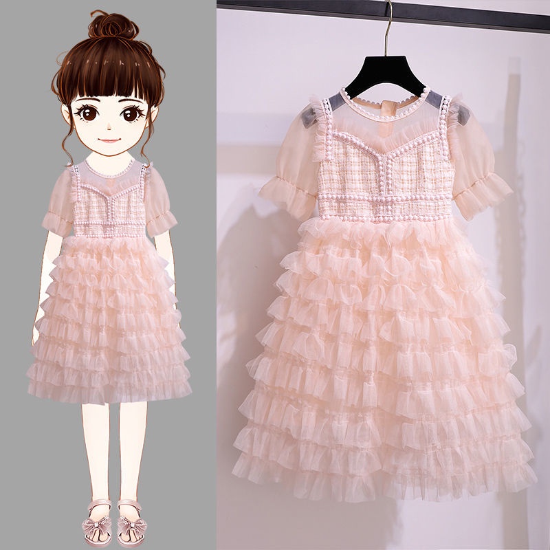Đầm Công Chúa Xếp Tầng Thời Trang Mùa Hè Cho Bé Gái 2-13 Tuổi