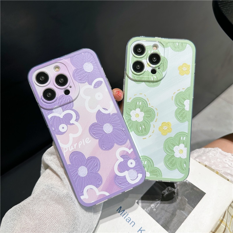 Back Casing For Samsung Galaxy S23 Ultra FE Plus M53 M52 M51 M33 M23 M11 A42 A71 4G 5G A51 A11 A21S A31 A01 A70 A50 A50S A30S A20 A30 A10 Note 10 ins Oil Painting Flower Case 1STD 36