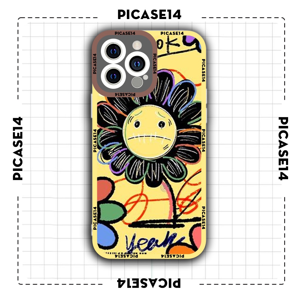 Ốp iphone cạnh vuông Picase14 mặt hoa daisy 6/6s/7plus/8plus/x/xr/xs/11/12/13/pro/max/plus/promax/14