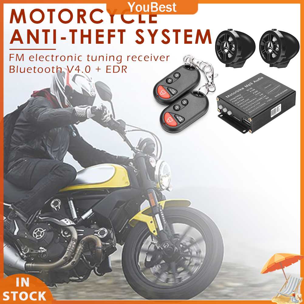 Loa Khuếch Đại Âm Thanh Mp3 Fm Radio Bluetooth Điều Khiển Từ Xa Cho Xe Máy