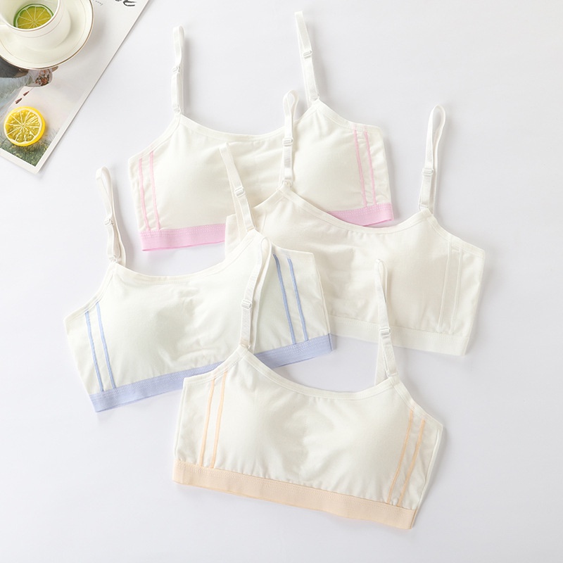 Áo Ngực Thể Thao Chất Liệu Cotton Mềm Mại Dành Cho Bé Gái 6-12 Tuổi