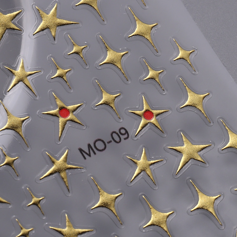 Nhãn Dán Trang Trí Móng Tay Họa Tiết Mặt Trăng / Ngôi Sao Dập Nổi 5D Y2K Phong Cách Retro