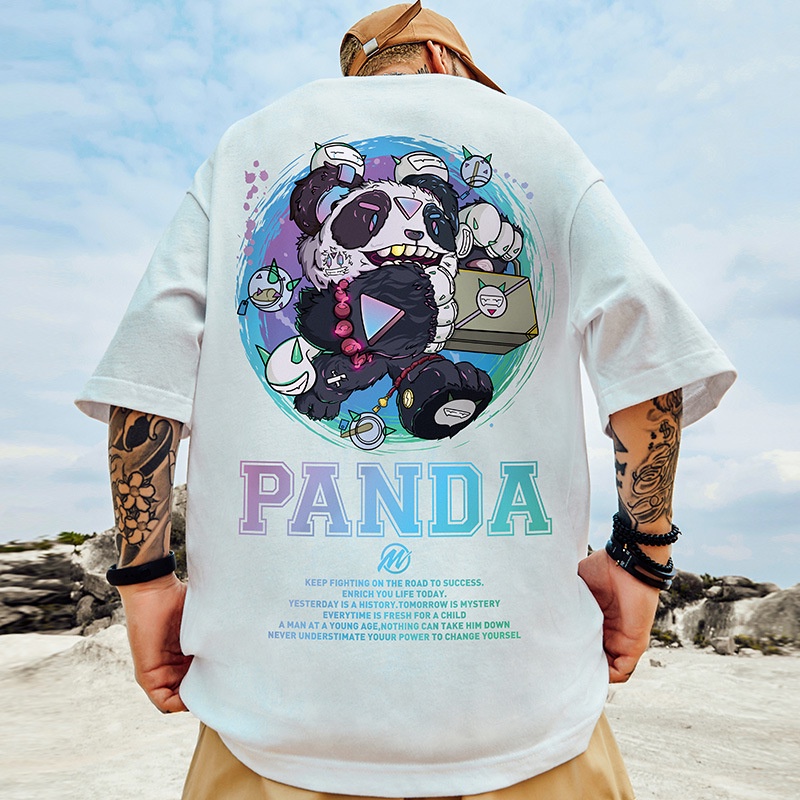 YIPINYOUYOU Áo Thun Tay Ngắn Dáng Rộng Phong Cách hip hop Âu Mỹ Thời Trang Cho Nam