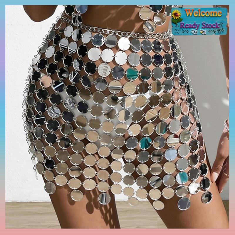 Chân Váy Múa Bụng Đính Kim Sa Lấp Lánh Thời Trang Cho Nữ