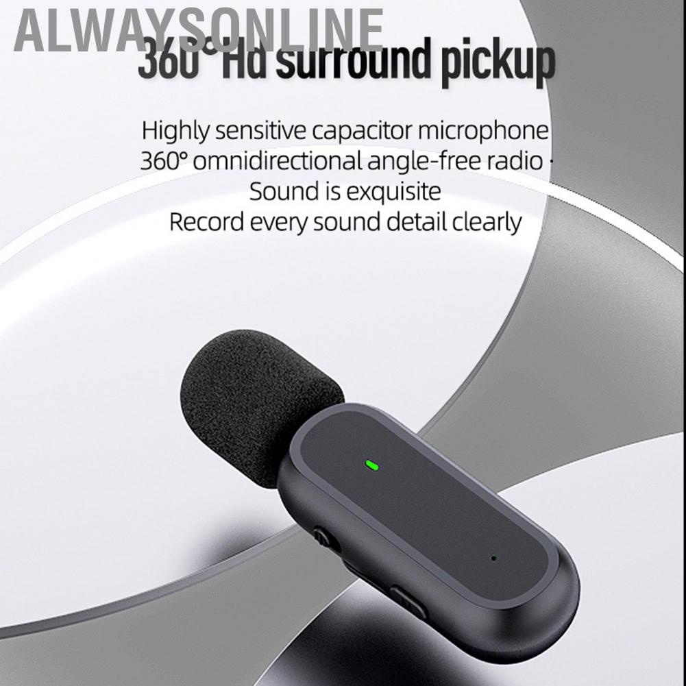Alwaysonline [Ande Online] (packing size: 12*10*4  material: ABS shell charging compartment power 800mAh transmitter 110mAh long battery life) microphone one drag two noise reduction mobile phone live