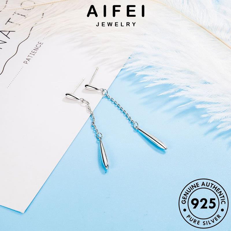 AIFEI JEWELRY 925 vành tròn phụ giọt rua bản thời Thời bạc thật tua trang giản sức nữ đơn quốc khuyên xỏ tua hàn bông nước tai kiện nguyên E215