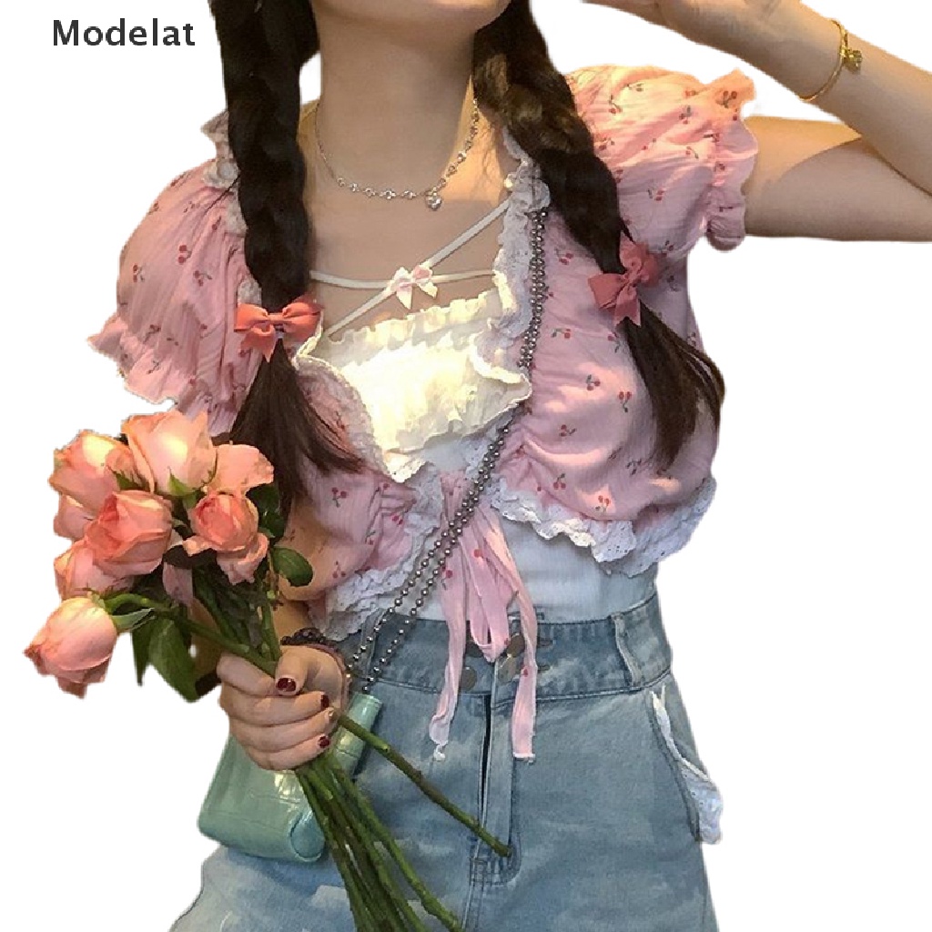 Áo hai dây GJCUTE MFC in hoa phối ren gợi cảm thời trang đi biển mùa hè cho nữ