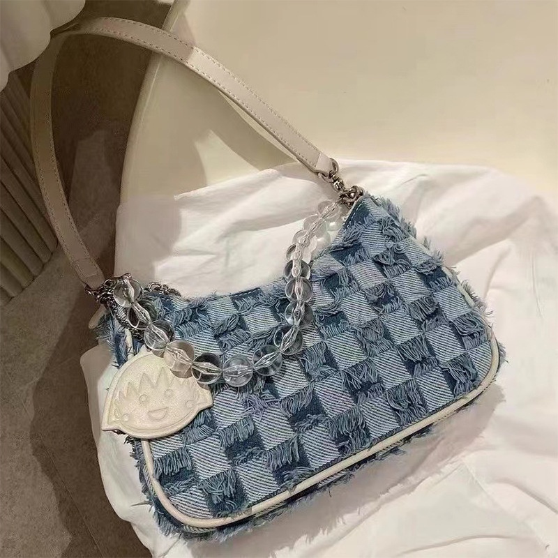 Túi Xách Đeo Vai / Kẹp Nách Chất Liệu Denim Thời Trang Mùa Hè 2023 Cho Nữ