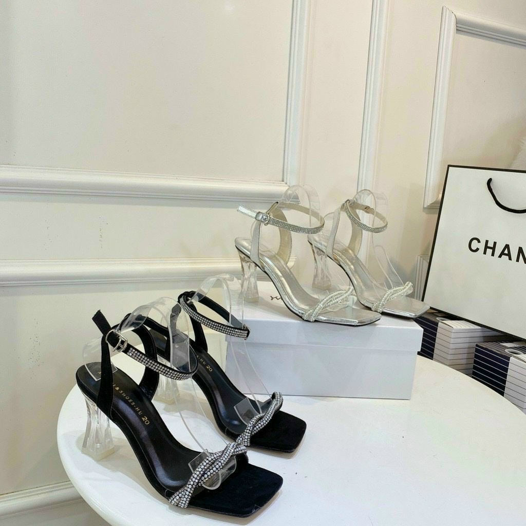 sandanl cao gót dây đính đá quai mảnh xinh mã n27