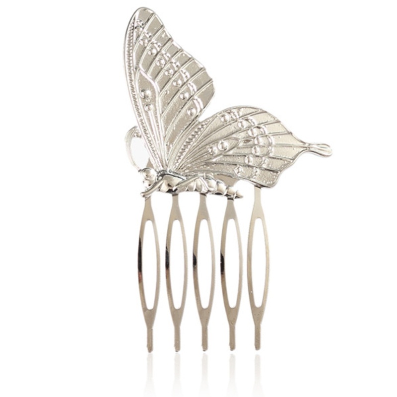 Lược Cài Tóc Nhỏ Bằng Kim Loại Màu Vàng / Bạc Tạo Kiểu Tóc Cho Nữ