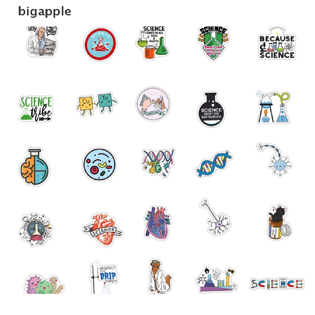Set 50 Sticker Hóa Học Dán Laptop Điện Thoại Ván Trượt RDG