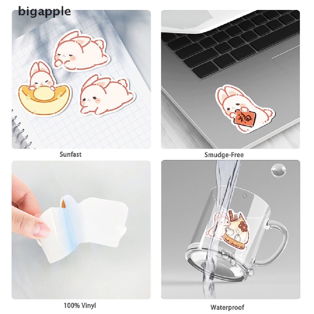 Set 50 Miếng Dán Hình Thỏ Dễ Thương Phong Cách Nhật Bản Dùng Để Trang Trí Đa Năng Tiện Dụng