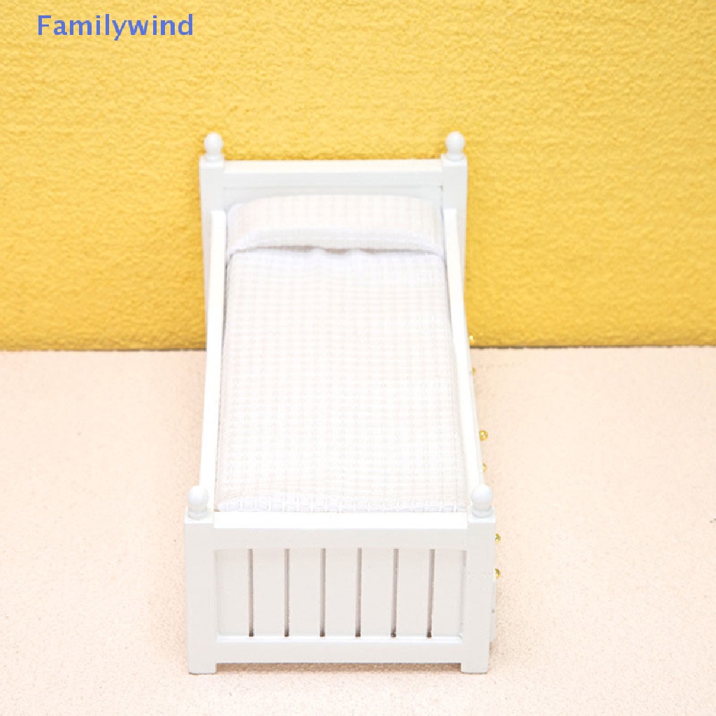 Giường Ngủ Màu Trắng Có Ngăn Kéo Phong Cách Châu Âu 1: 12 Trang Trí Nhà Búp Bê