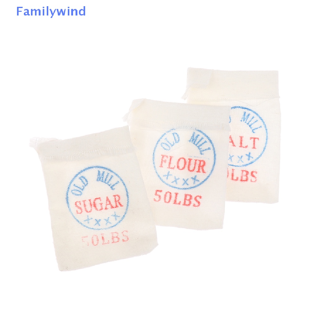 Set 3 Túi Rỗng Đựng Đường / Muối Bột 1: 12 Trang Trí Nhà Búp Bê