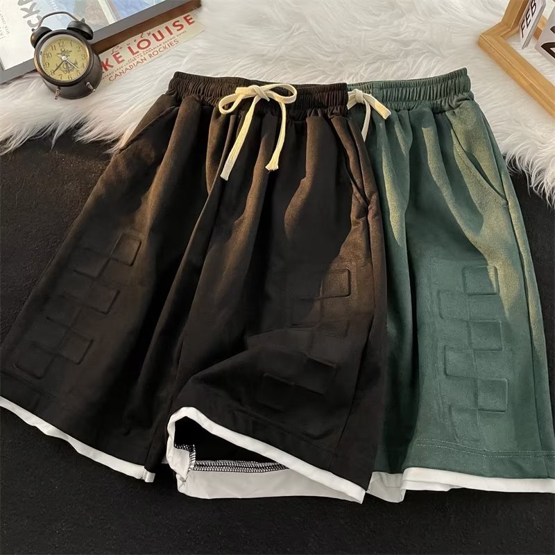 Quần Short Thể Thao Giả Hai Lớp Phong Cách Đường Phố Mùa Hè Cho Nam
