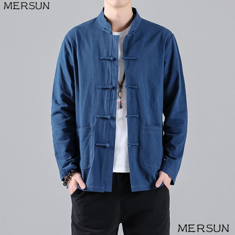 Áo Sơ Mi Cotton Lanh Phong Cách Trung Hoa Cổ Điển Hàng Mới 2023 Dễ Phối Đồ Dành Cho Bạn Nam