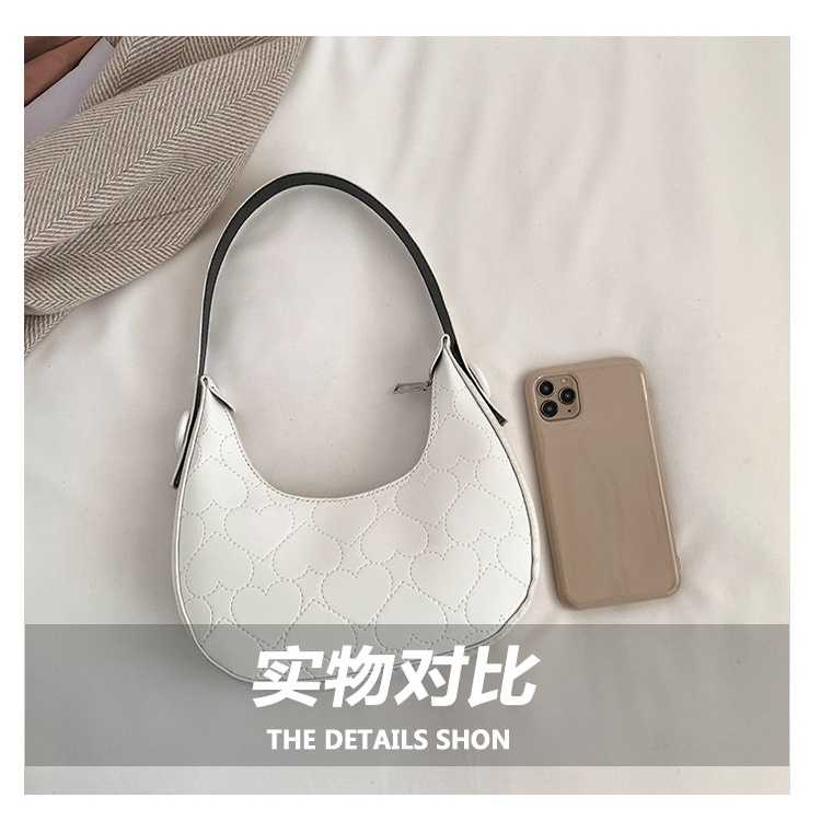 Túi Xách JASMIN NOIR Đeo Vai Họa Tiết Trái Tim Đơn Giản Thời Trang Cho Nữ