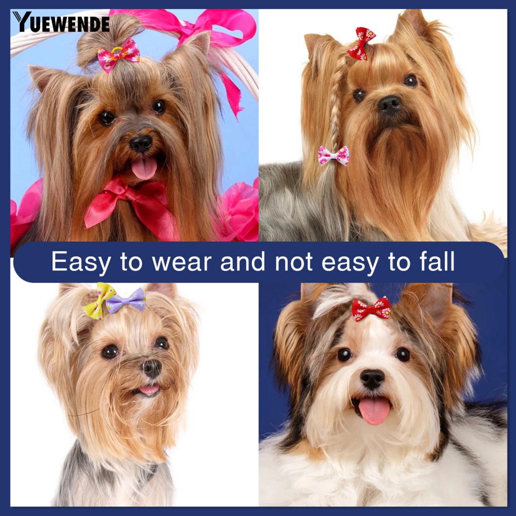 Set 10 Dây Buộc Lông Thú Cưng Co Giãn Màu Sắc Ngẫu Nhiên