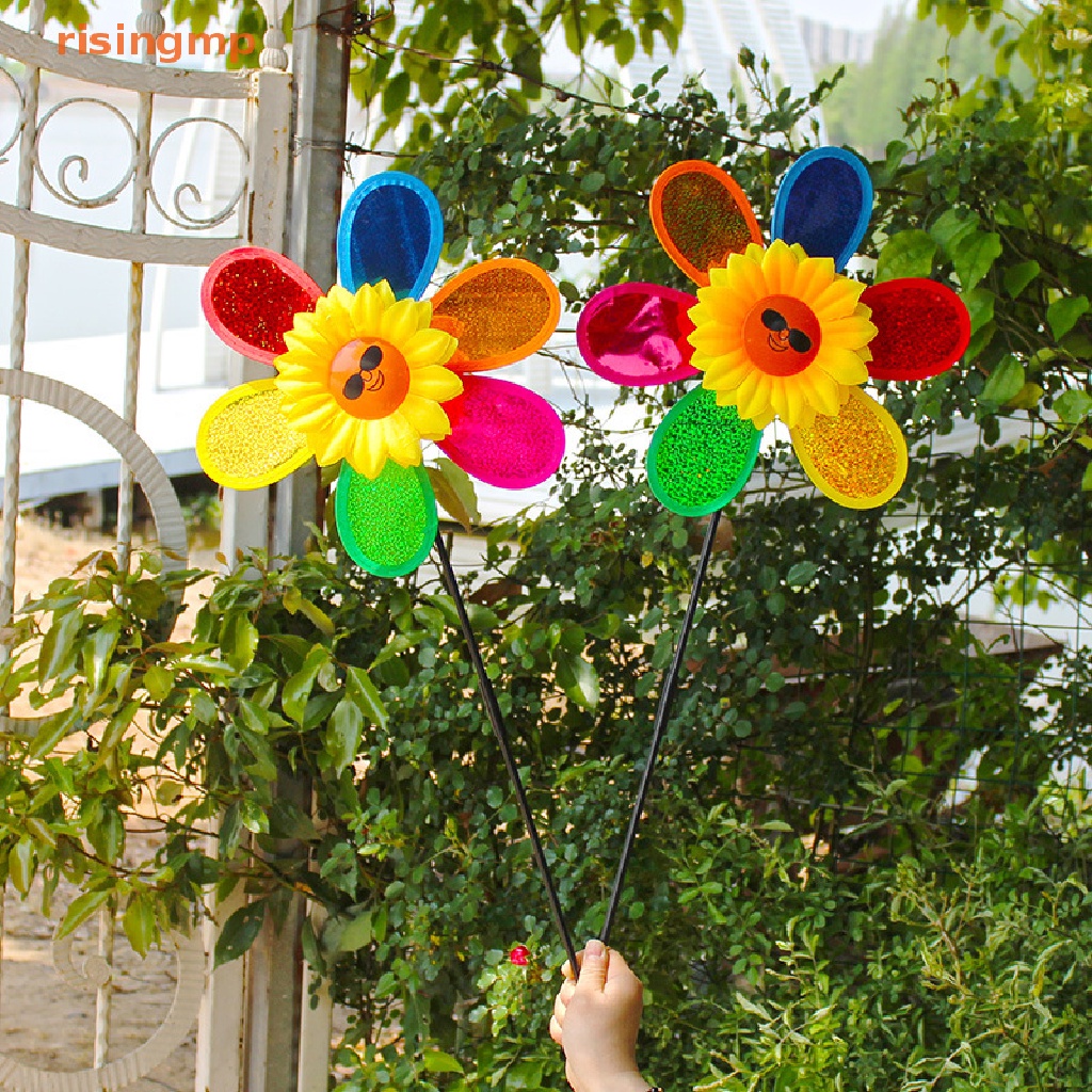 [Giã Gió] Chong Chóng Hoa Hướng Dương Đính Kim Sa Nhiều Màu Sắc Có Thể Gập Lại Trang Trí Nhà Cửa Sân Vườn Cắm Trại
