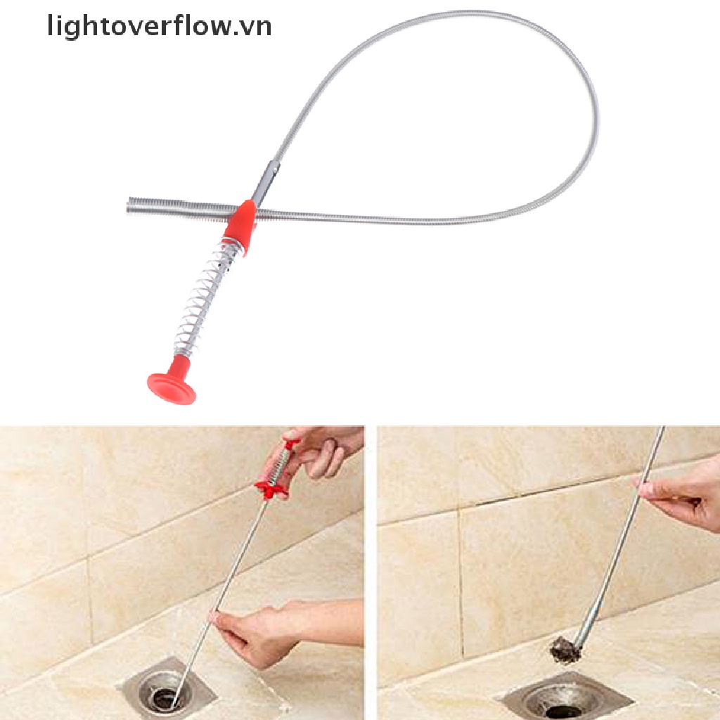 [Lightover Flow] Dụng Cụ Vệ Sinh Ống Thoát Nước Bồn Rửa Nhà Bếp Bằng Kim Loại Tay Lò Xo [VN]