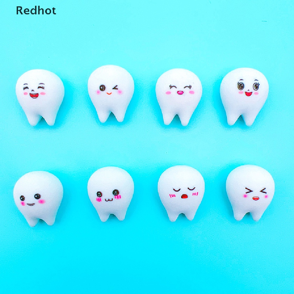 < Redhot > Bộ 2 Đồ Trang Trí Răng Nhựa Phát Quang Hình Biểu Tượng Cảm Xúc Hoạt Hình Dễ Thương