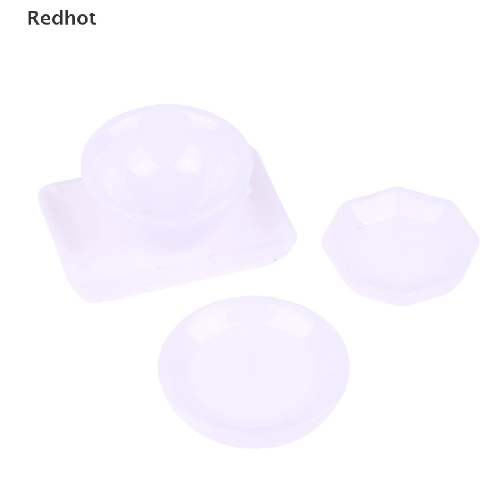 < Redhot > Set 12 Dĩa Đựng Thức Ăn Mini Màu Trắng Trang Trí Nhà Búp Bê