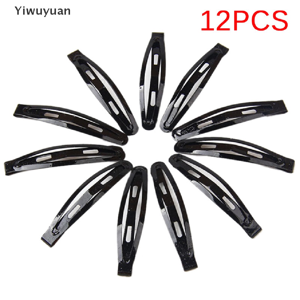 Bộ 12 Kẹp Tóc Màu Đen Kiểu Dáng Đơn Giản Cho Nữ