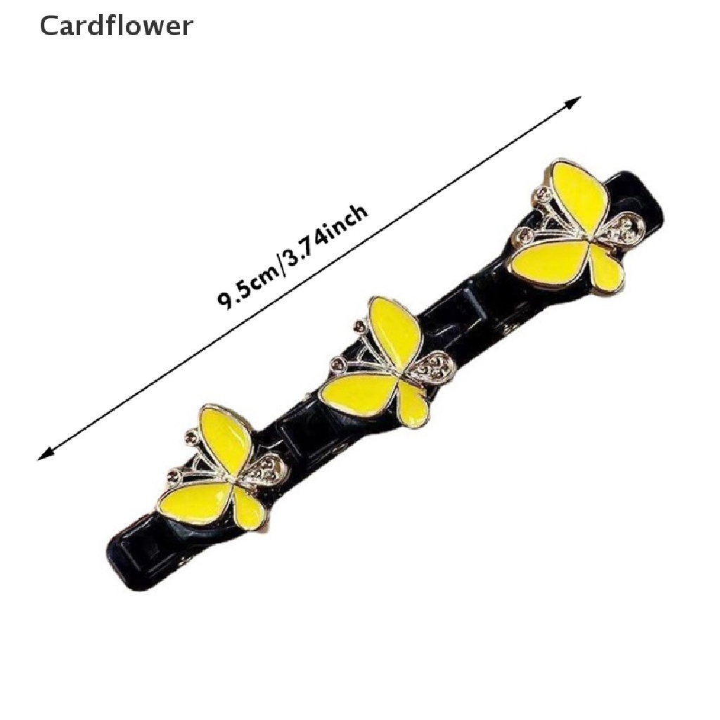 &lt; Cardflower &gt; Kẹp Tóc Bện Bằng Đá Pha Lê Lấp Lánh Hai Mái Phụ Kiện Tạo Kiểu Tóc Cho Nữ