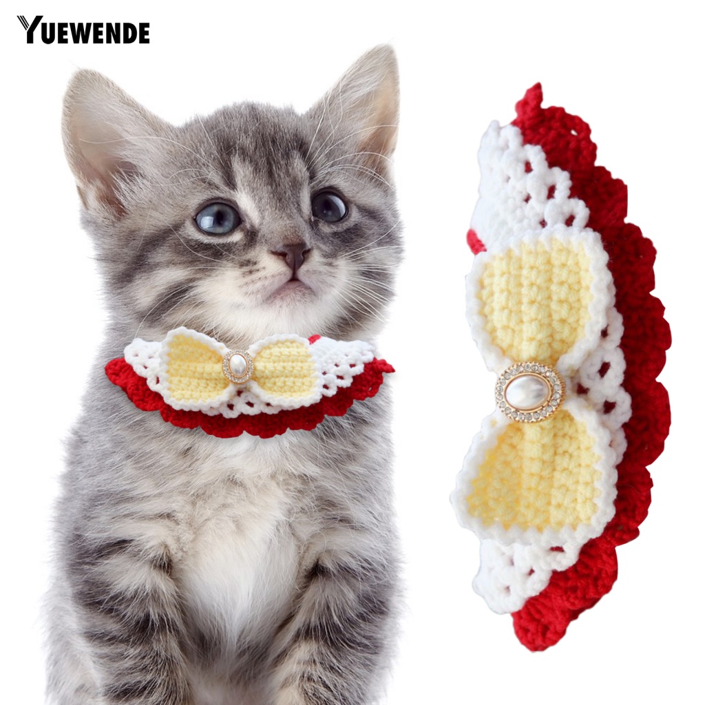 Yue.z Khăn Quàng Cổ Hai Lớp Đính Đá Trang Trí Chụp Ảnh Cho Chó Mèo Nhỏ Dành Cho Bạn Nữ