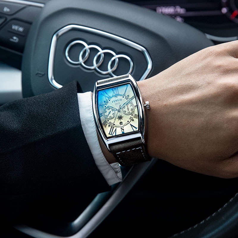 Đồng Hồ FENSIR Nam Hiển Thị Lịch Dây Da Thời Trang