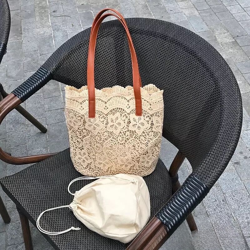 Túi Xách Đeo Vai Phối Ren Nhẹ Nhàng Phong Cách Mori Hàn Quốc Cổ Điển Mới Cho Nữ