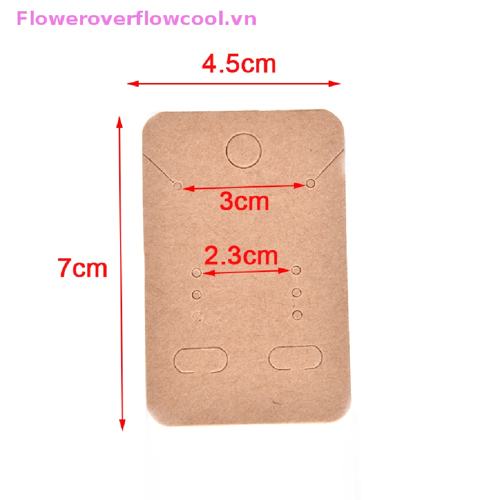 Set 100 Thẻ Giấy Kraft Trưng Bày Vòng cổ / Bông Tai