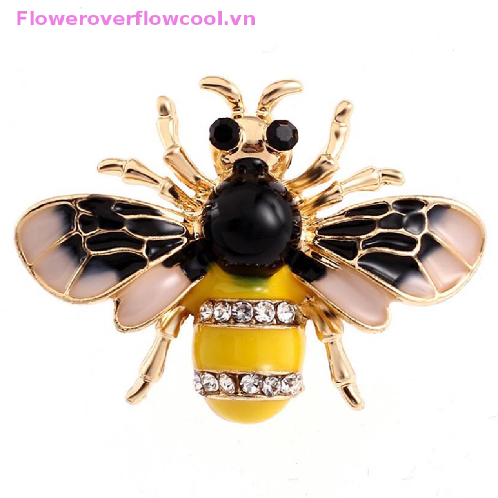 Ghim Cài Áo Hình Con Ong Đính Đá Nhân Tạo Thời Trang
