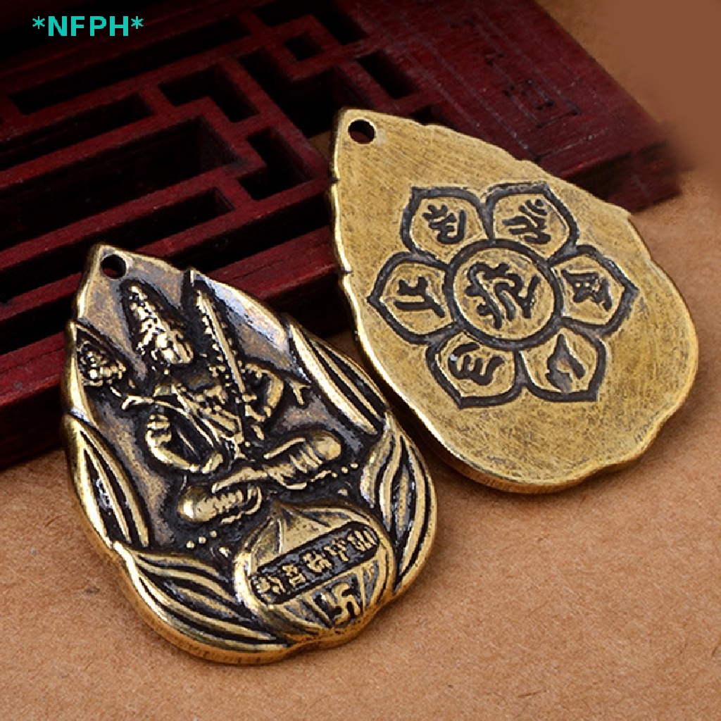 1 Móc Khóa Mặt Nhỏ Bằng Đồng Thau Trơn Hình Thánh patron Trung Hoa Sáng Tạo Mới