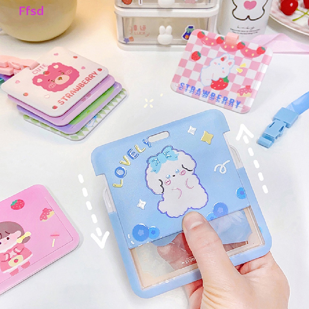 {Ffsd} Ví Đựng Thẻ Có Dây Đeo Huy Hiệu Hình Gấu Dễ Thương Cho Nữ * Hàng Bán Chạy