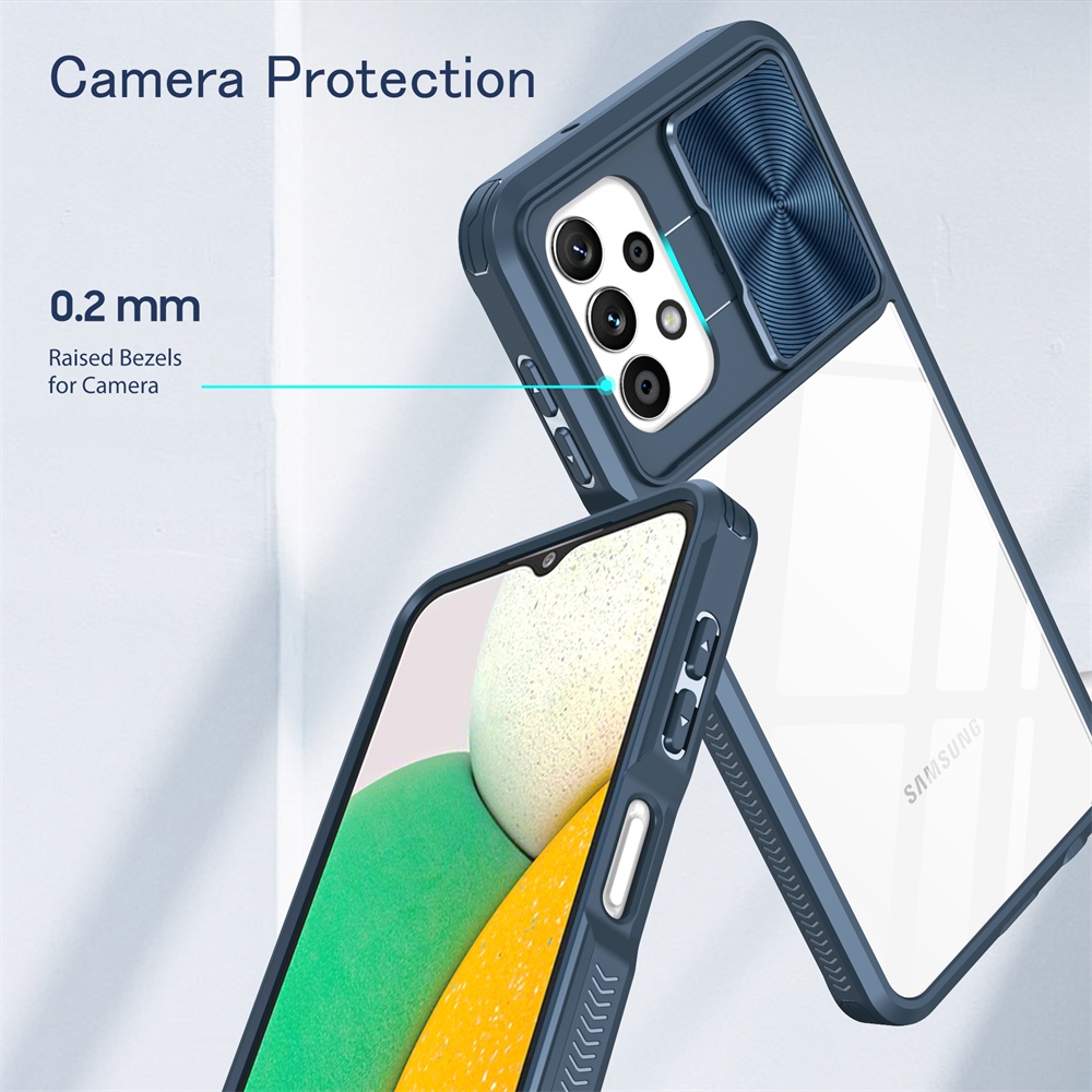 Ốp Điện Thoại Trong Suốt Chống Sốc Có Nắp Trượt Bảo Vệ Camera Cho Samsung Galaxy A73 A04S A53 A13 A23 A33 A12 4G 5G