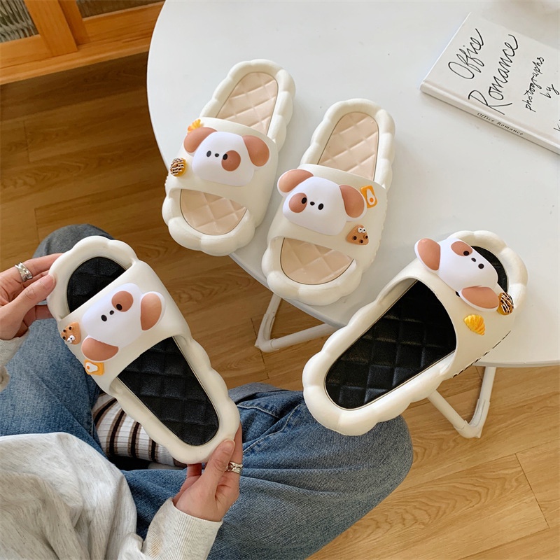 Evegirl Dép Đi Trong Nhà / Ngoài Trời Mùa Hè Ba Chiều Hình Cún Hoạt Hình Dễ Thương Ngọt Ngào Cho Nữ