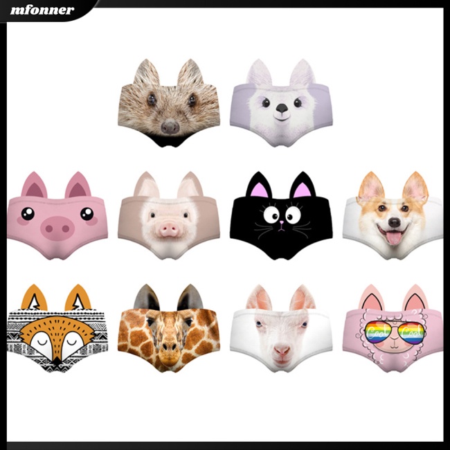 Quần Lót In Hình Thú 3D Dễ Thương Cho Nữ