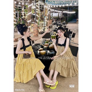 ĐẦM ĐI CHƠI, ĐẦM BABYDOLL 2 DÂY BUỘC DÁNG XÒE KẺ SỌC CỰC XINH IU CHO CÁC NÀNG