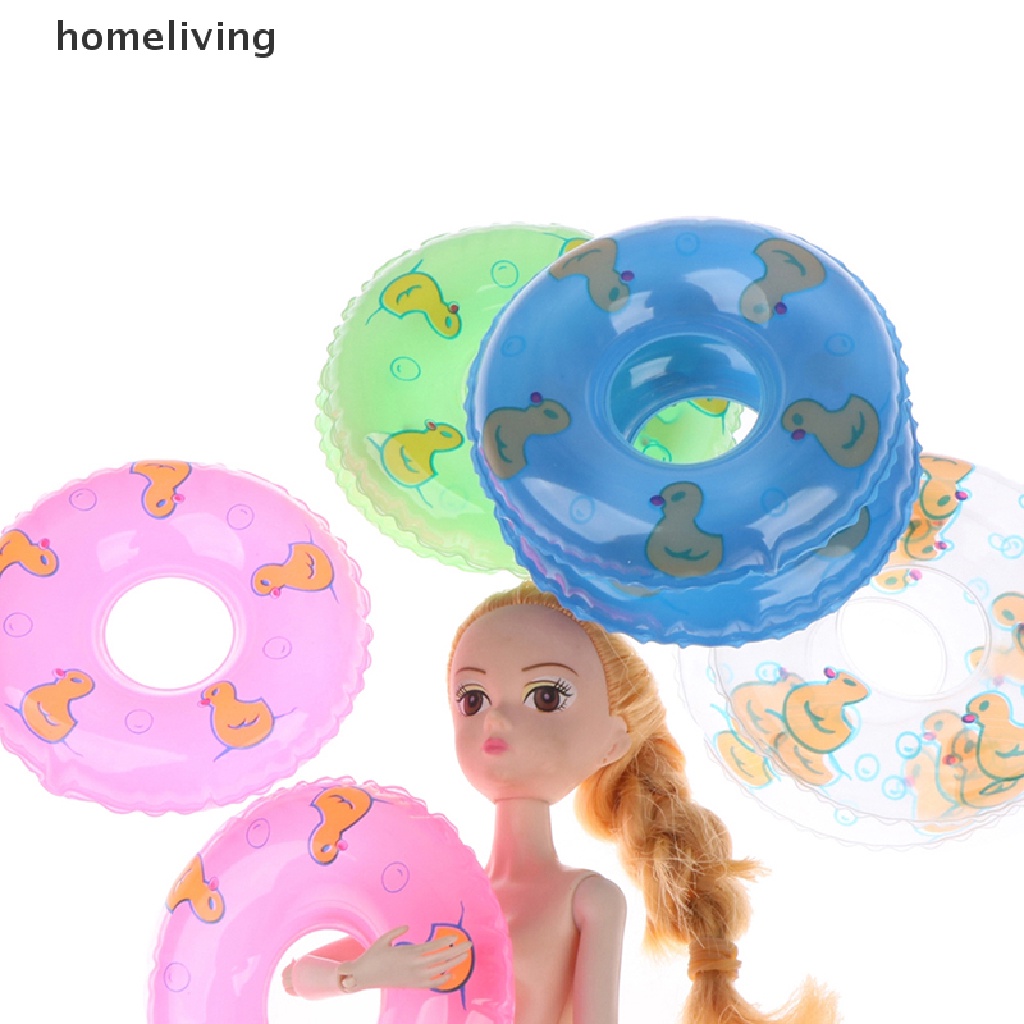 Set 2 Phao Bơi Tròn Hình Chú Vịt Dễ Thương Cho Nhà Búp Bê