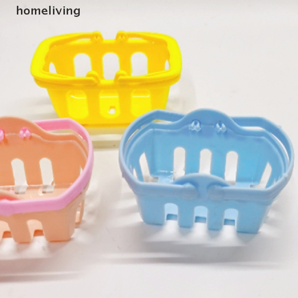 Set 2 Giỏ Nhựa Mini Đựng Trái Cây / Rau Củ / Đồ Dùng Nhà Búp Bê Tiện Lợi