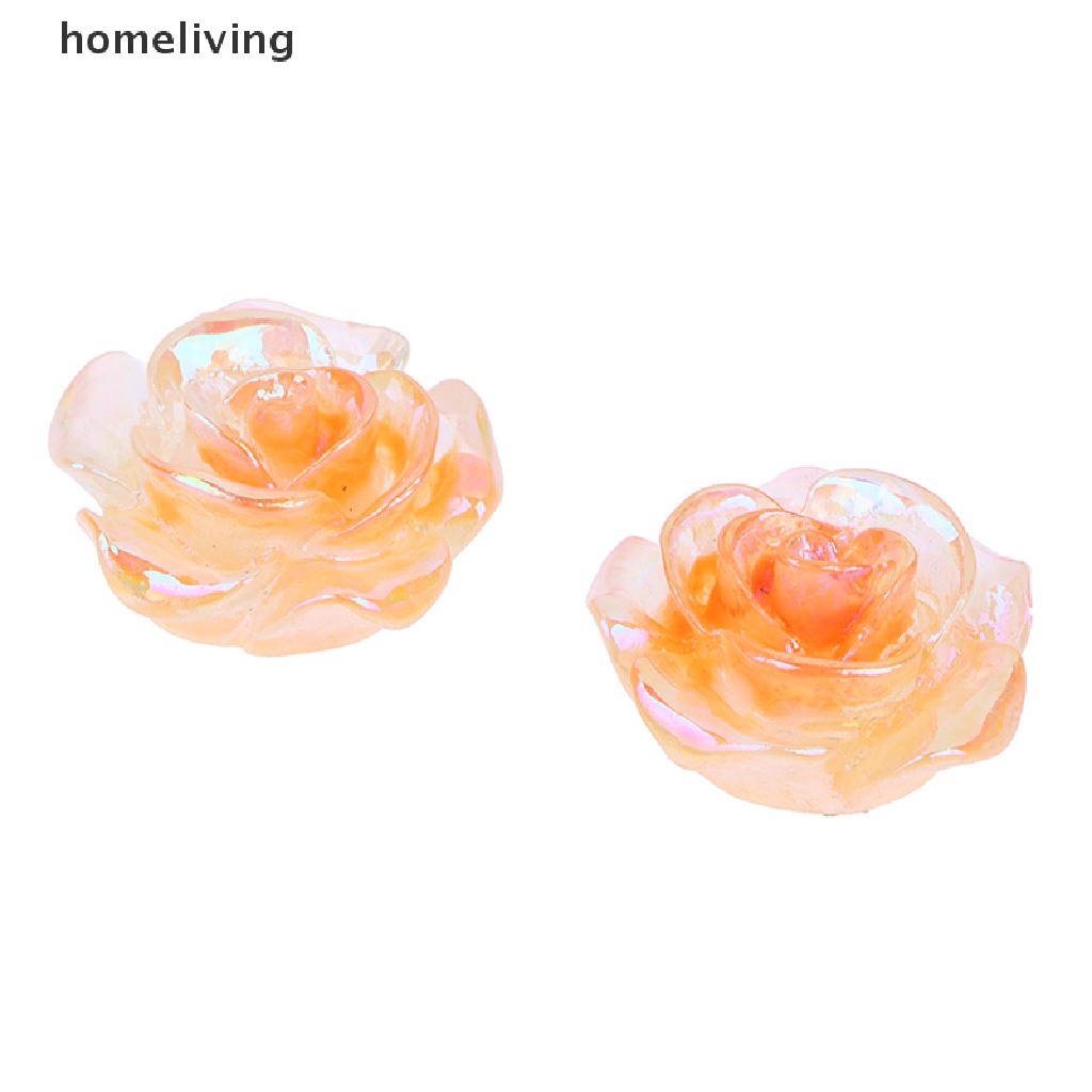 Set 2 Mô Hình Hoa Hồng Dạ Quang Mini Bằng Nhựa Resin Trang Trí Nhà Cửa Sân Vườn DIY