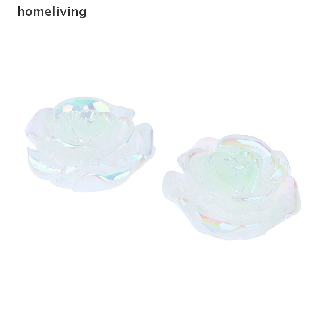 Set 2 Mô Hình Hoa Hồng Dạ Quang Mini Bằng Nhựa Resin Trang Trí Nhà Cửa Sân Vườn DIY