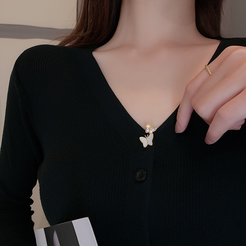 Trâm Cài Áo Kim Loại Hình Bươm Bướm Đính Đá Dùng Làm Quà Tặng