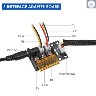 2 Pin to 3 Pin Laser Module Adapter Board Laser 3-interface Engraving Machine Conversion Board with 2-pin and 3-pin Cables for Laser Engraver 3D Printer CNC Mill