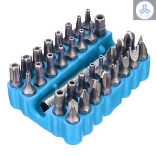 33pcs Tamper Proof CRV6150 Torx Hex Star Bit Set with Magnetic Holder for Any Drills Screwdriver Nutdrivers Bits Hand Tools with Storage Case