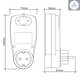 Digital Wattmet Power Meter Energy Meter Voltage Chart Power Measuring Socket Indoor Countdown Timer Socket Grounded